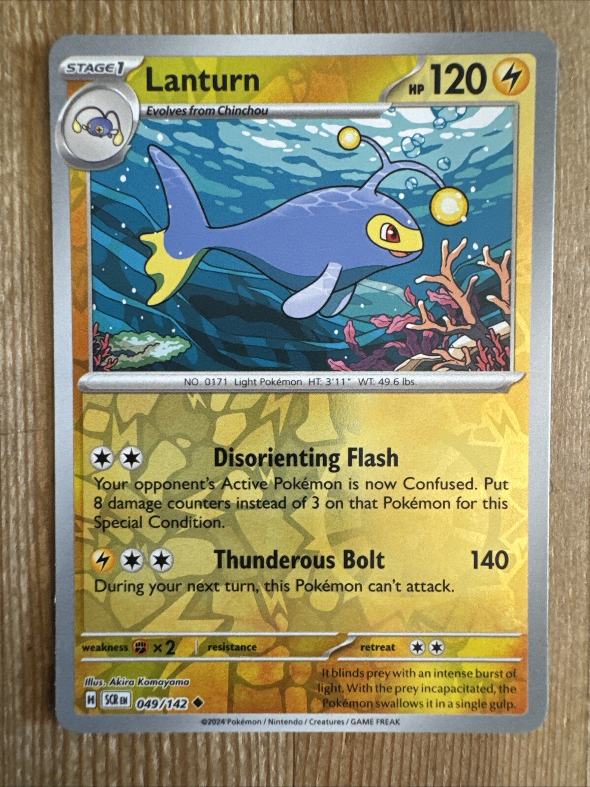 Lanturn 049/142 Stellar Crown Reverse Holo Pokemon Card NM