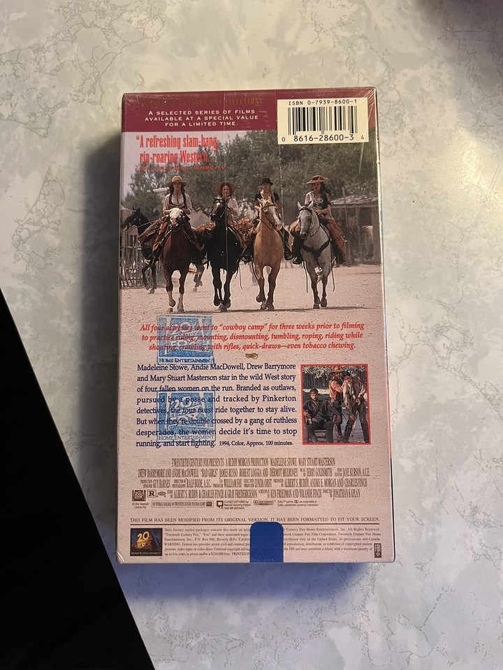 Bad Girls VHS 1996 Drew Barrymore Andie McDowell New Factory Sealed