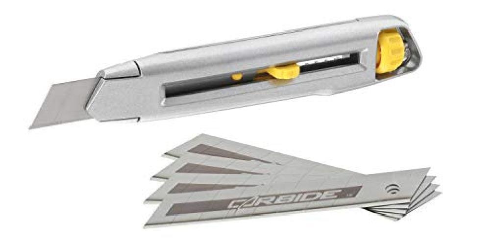 STANLEY 7-10-018 Confezione cutter Interlock da 18mm + 5 lame al carburo di tung