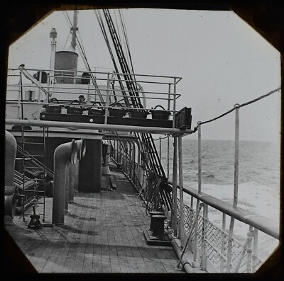 Magische Laternenfolie DECK EINES UNBEKANNTEN SCHIFFES UM 1910 FOTO NICHT DIE TITANIC