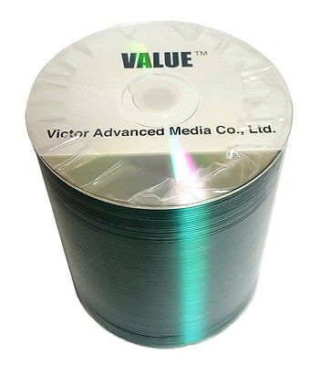 100 JVC Taiyo Yuden Value Line Cd-r CDR 52x 700mb Silver Shiny 