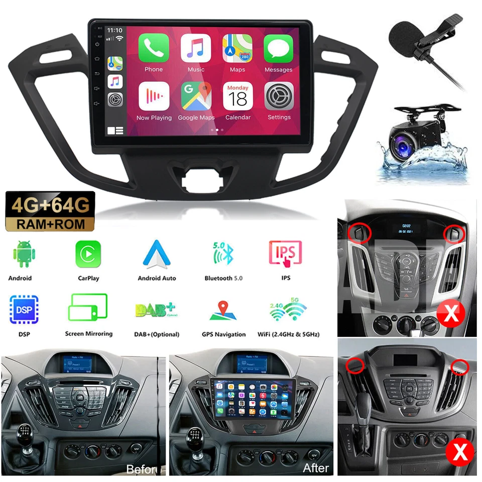 Für Ford Tourneo Custom 2013-2018 4+64GB Android 13 Autoradio GPS Navi WIFI RDS  - Bild 3 von 4