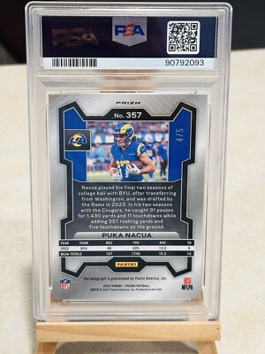 2023 PANINI PRIZM PUKA NACUA GOLD VINYL AUTO ROOKIE PRIZM SSP/5