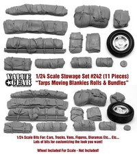 1/24 Set 242 Tarp Rolls, Bundles  Moving Blanket 11 Pieces -Value Gear Resin