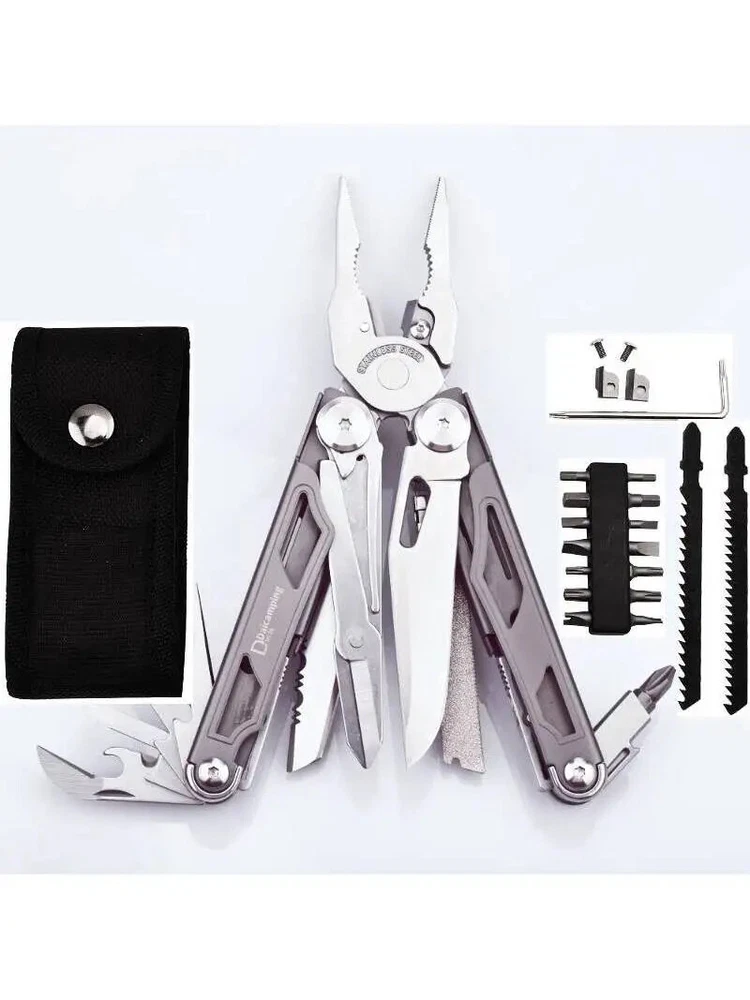 Compact Multi-Tool Knife with Scissors & Pliers for Survival Gear