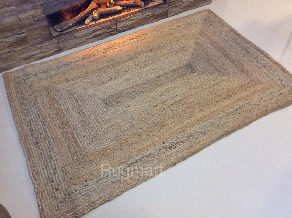 Eco Friendly 100% Natural Jute Reversible Chunky Braided Washable Rug & Runner - Image 3 of 4
