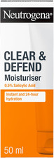 Neutrogena Clear and Defend Moisturiser 0.5% Salicylic Acid 50 Ml UK