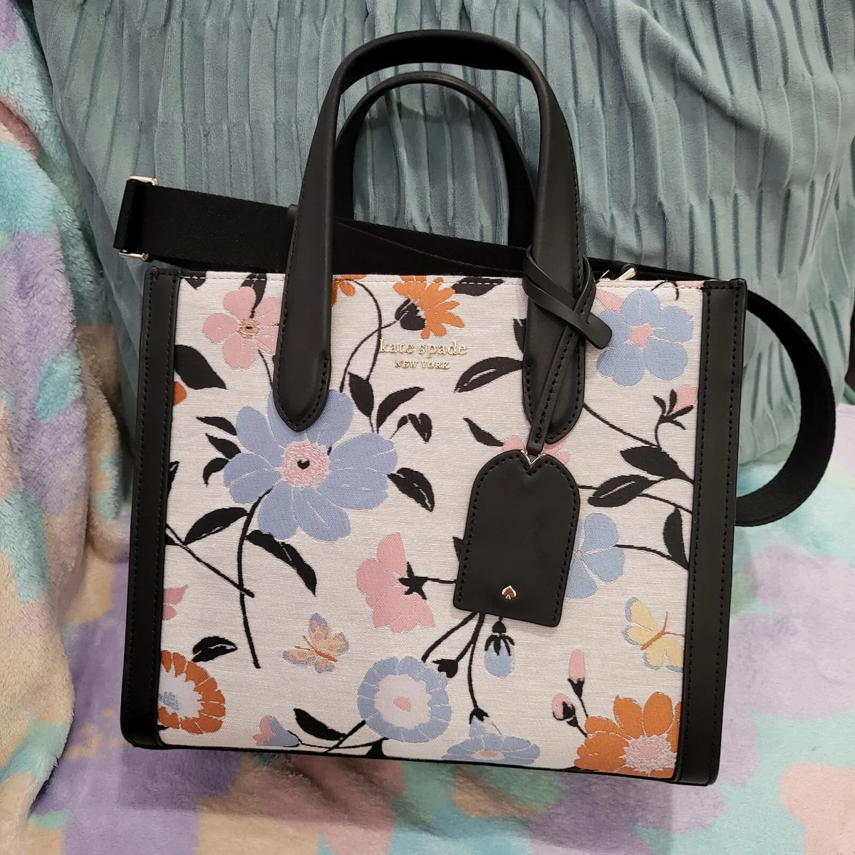 Kate Spade Manhattan Spade Flower Jacquard Tote Black Multi.