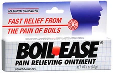 Boil Ease Fast Pain Relieving Ointment Benzocaine Maximum Strength Formula 1 oz