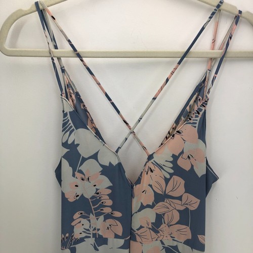 Maxi Vestido ASTR The Label Mujer Talla L Gris Melocotón Marfil Estampado Floral Espaguetis - Imagen 4 de 6