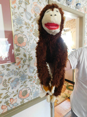Vtg 1980 Animal Toys 24'' Plush Full Body Hand Puppet BIG CUTE Monkey Chimp EUC