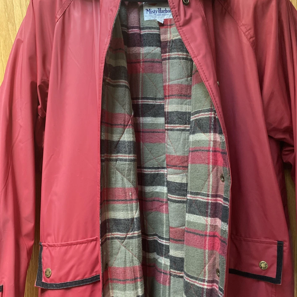 Abrigo de lluvia a cuadros Misty Harbor rojo para cualquier clima talla M (JT-239) de colección Foto 3 de 4