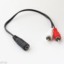 10pcs 30cm/1ft 3.5mm 1/8" Stereo Female to 2 Male RCA Plug Adapter Audio Y Cable