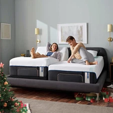Upgraded Adjustable Bed Frame Base With Massage Backlit Remote Dual Quiet Motor
