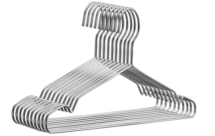 10-Pack Heavy Duty Stainless Steel Wire Coat Hangers-image