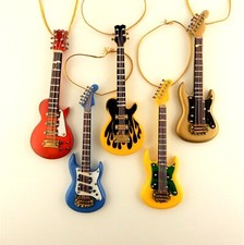 Your choice of Detailed Wooden Electric Guitar Christmas Ornament
