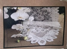 Lace Floral Table Runner Elegant - Ecru - 120"X13" - NEW NIP