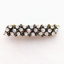 Rhinestone Barrette Aurora Borealis Vintage Wedding Formal Prom Hair Accessories
