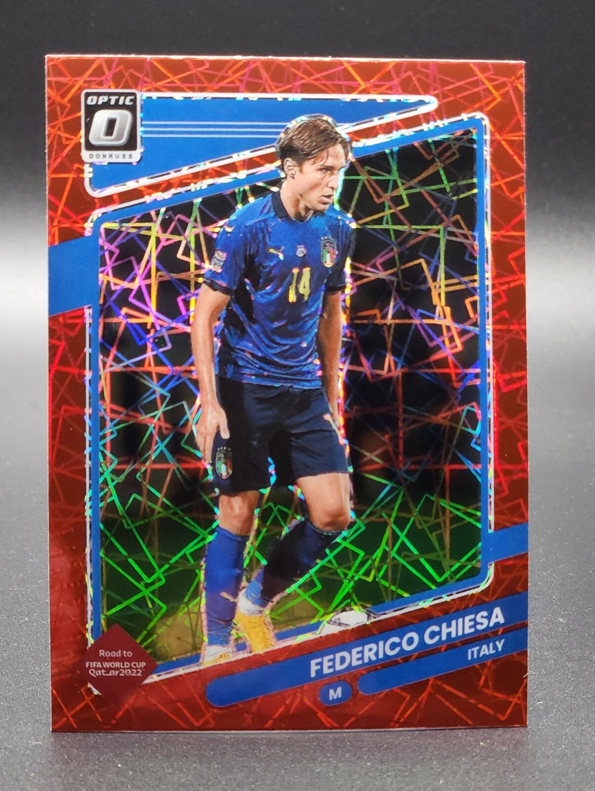 Federico Chiesa 2021-22 Donruss Optic Road to WC #82 Red Velocity Prizm Italy