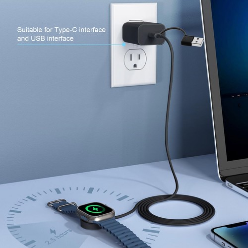 Dual Port Magnetisch Uhr-Ladegerät 3.3ft LadeKabel Für Apple Watch Ultra/10/9/8 - Zdjęcie 6 z 10