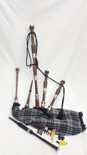 Tuneable Scottish Great Highland Bagpipes - Rosewood Natural Silver Mounts