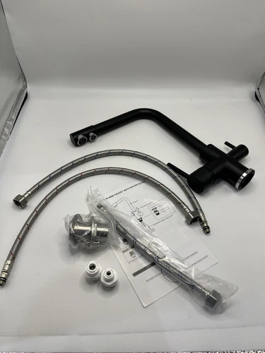 Black 360° Swivel Kitchen Faucet Anti-Corrosion 3 Way Water Filter Mixer Tap New