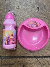 2 Piece Disney Princess reusable set bowl and water bottle