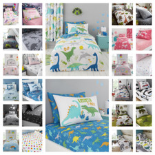 Kids Duvet Cover Sets Fitted Sheet Single Size Reversible Boys Girls Bedding