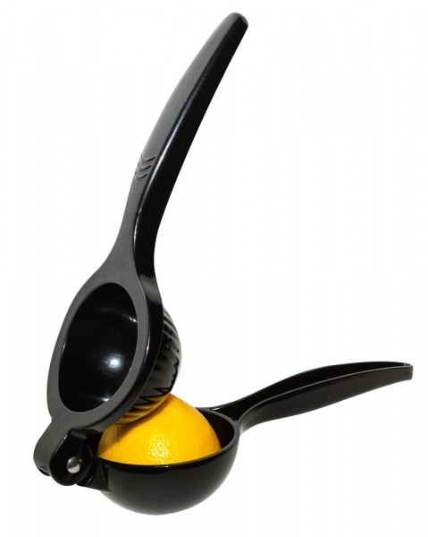 limone 2 oz Clear Plastic Press Art Lemon and Lime Squeezer - 4 3/4