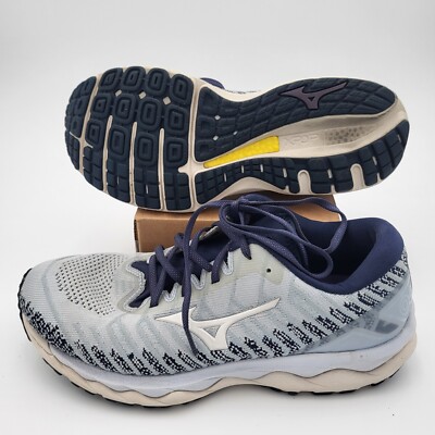 Mizuno Wave Sky 4 Waveknit Women's 11 Gray Blue Running Shoes 411222.5757