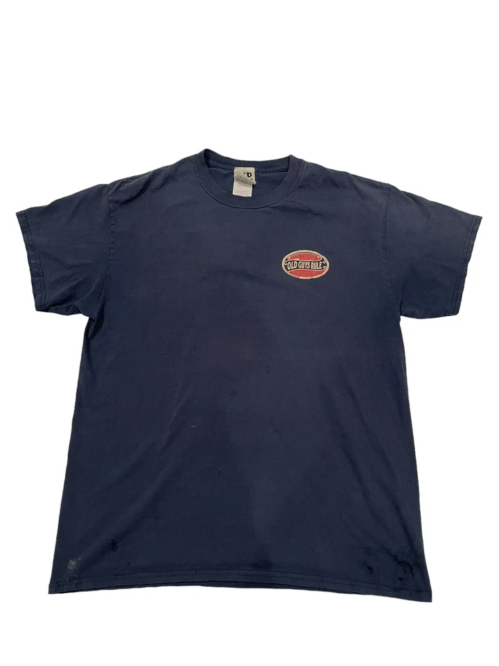 Футболка Old Guys Rule The Older I Get The Better I Was синяя размер L винтажная б/у в отличном состоянии 👕 - Изображение 2 из 4