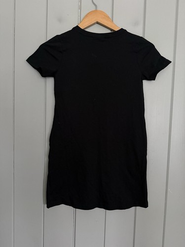 NWT Nike Girls T-Shirt Dress S Small Black Short Sleeves Pockets DD6269-010 NEW - Picture 3 of 4