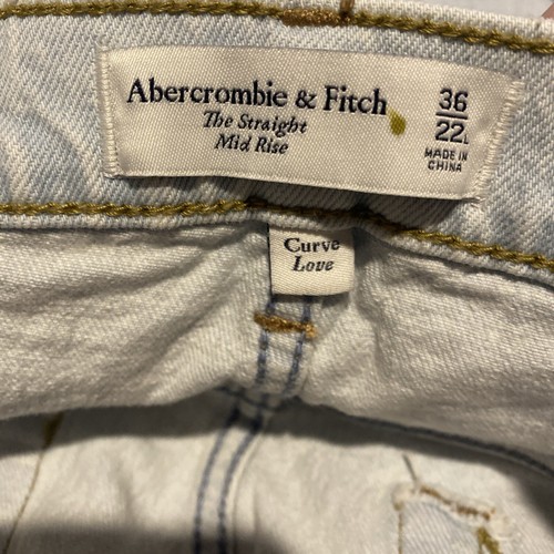 Abercrombie & Fitch Women's Plus Sz 36/22 Straight Mid Rise Curve Love Jeans - Picture 3 of 4