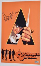 Malcolm McDowell Signed A Clockwork Orange 11x17 Movie Poster Photo Beckett COA