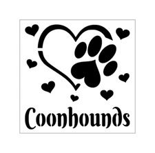 Coonhound Stencil 4 Inch Dog Love Heart Paw Miniature Craft Design Sheet MIN43