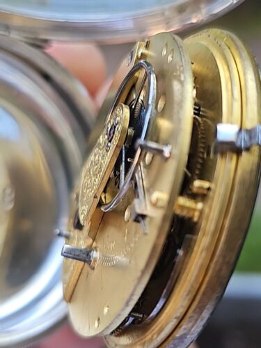 Antike englische Fusee Schlüssel Taschenuhr Pocket Watch Läuft - Spz5 - Bild 17 von 24