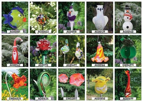 Gartenskulptur Bogen Schnecke Glas Bunt 45 cm mit Stab - Picture 10 of 52