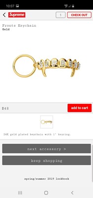 Supreme Fronts Keychain Keychain Supreme Gold Logo Supreme Fronts
