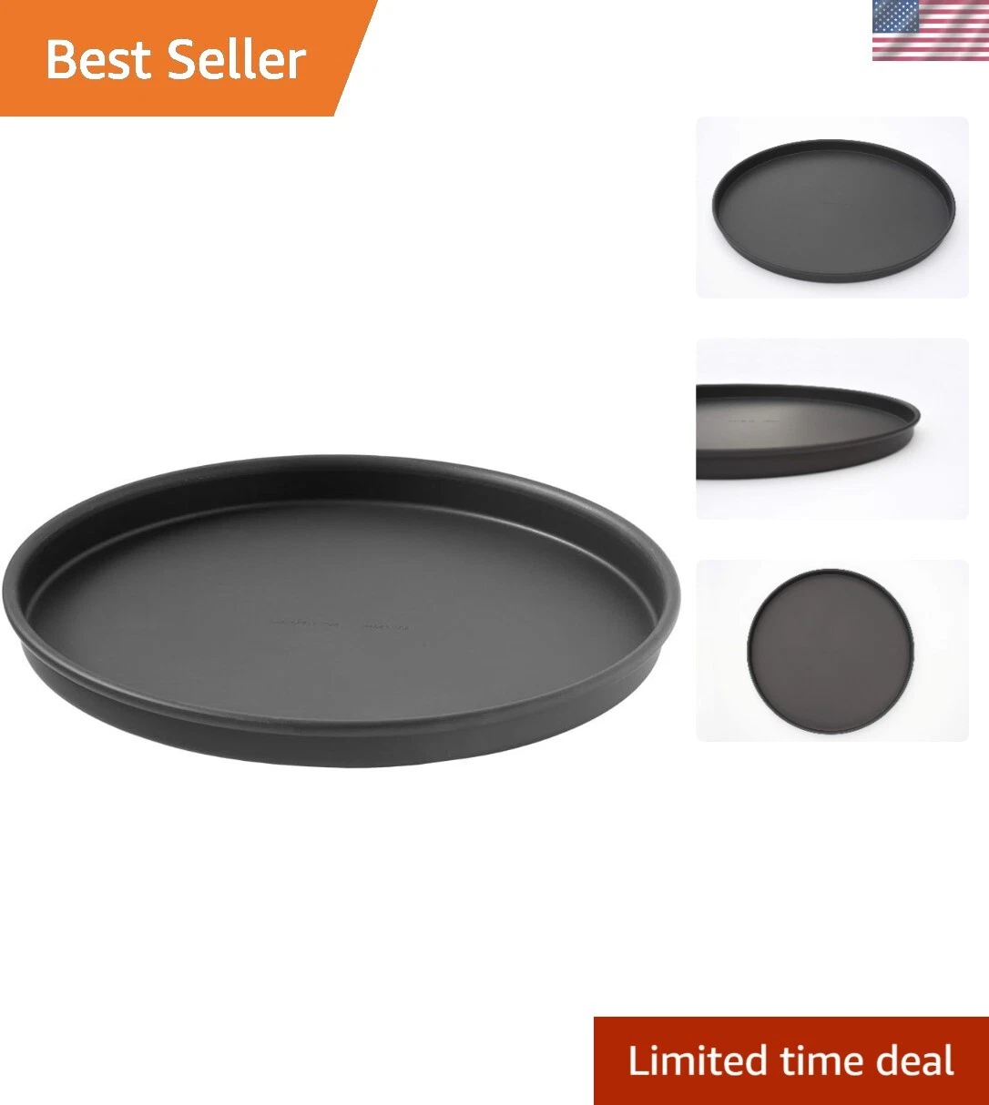 Straight Sided Pizza Pan, Pre-seasoned PSTK 1, 16 inch