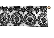Taffeta Velvet Flocking Damask Print Kitchen Curtain/Valance Window Treatment