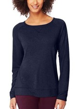 NEW HANES L/S Long Sleeve T Shirt - Navy Blue S Small 4-6 NWT ED87