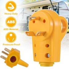 RV Heavy Duty 125V 30Amp Male Plug Replacement Yellow Grip Handle For Camper RV