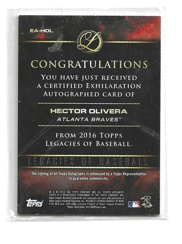 2016 Topps-Legacies-Green-Autograph-Hector Olivera-Braves-Limited-86/99=NM+ - 第 2/2 張圖片