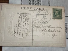 MARTIN ,Georgia Doane Cancel DECEMBER 23, 1909 Type 3 No 4 Stephens Co. This LKU