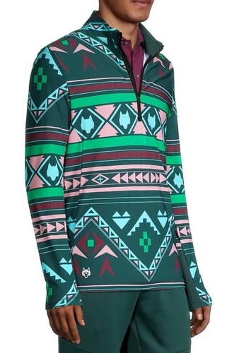 $200 Greyson Golf Pullover Sequoia Ghostwolf Print 1/4 Zip-Multicolor-Medium NWT - Picture 2 of 10