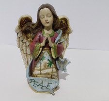Roman Inc. Praying Kneeling Peace Angel 7" Bethlehem Scene 2006 Large Wings