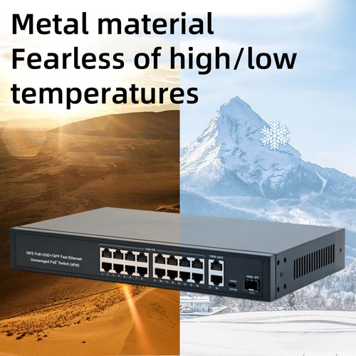 16+2+1 Port POE Switch 10/100mbps 802.3af/at AC100-240V Network Equipment Part - Afbeelding 12 van 19