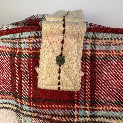 Bolso de viaje Hollister a cuadros Weekender rojo blanco azul tartán - Imagen 6 de 13