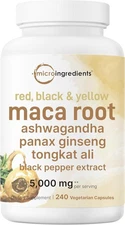 Maca Root Capsules for Women & Men 5,000mg | 240 Veggie Capsules with Ashwagandh