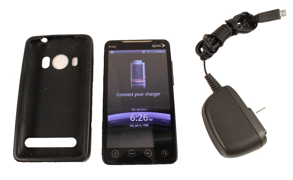 HTC Evo 4G - 1 GB - Negro (Sprint) Funciona Puede Necesitar Batería Foto 2 de 4